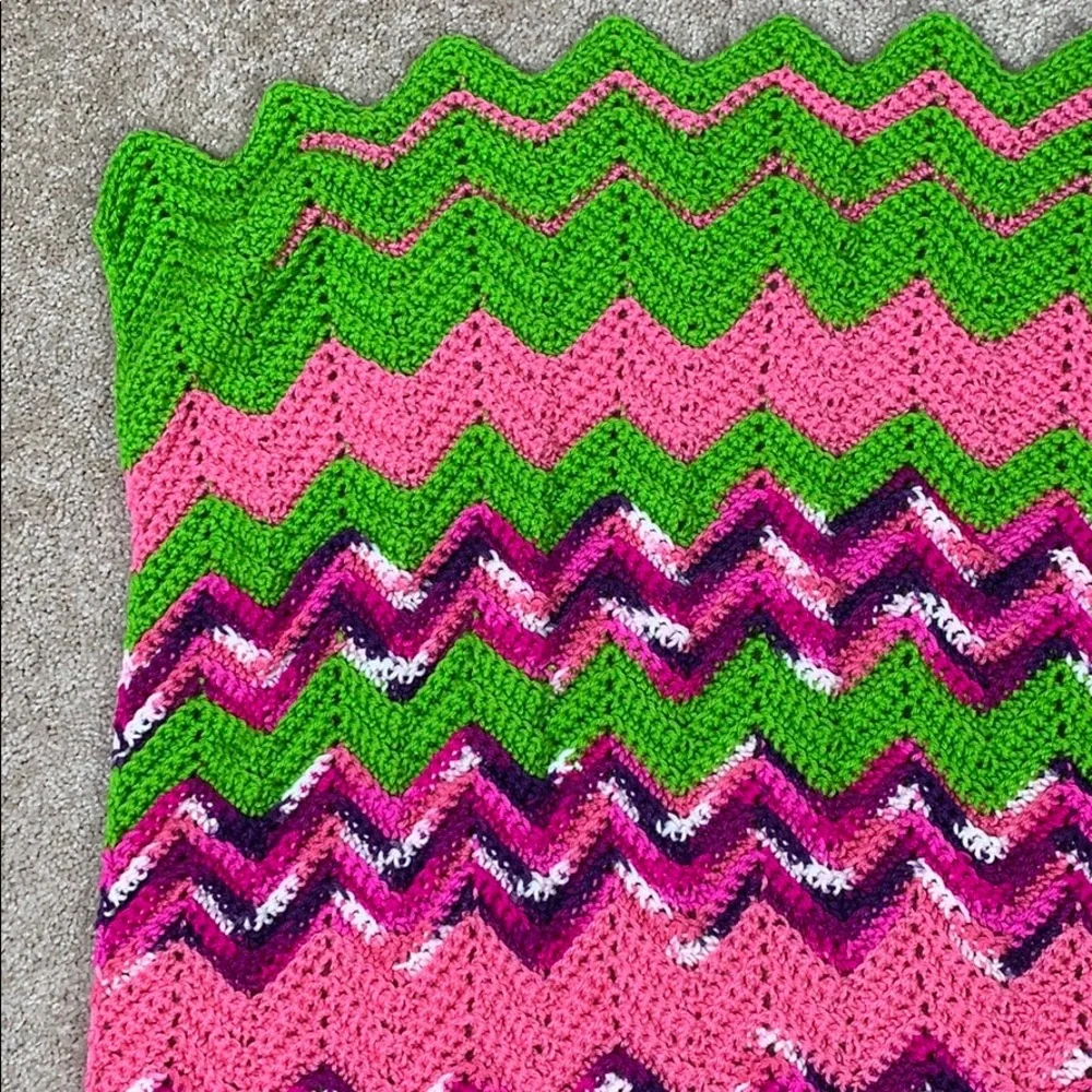 Handmade vintage crochet mini blanket